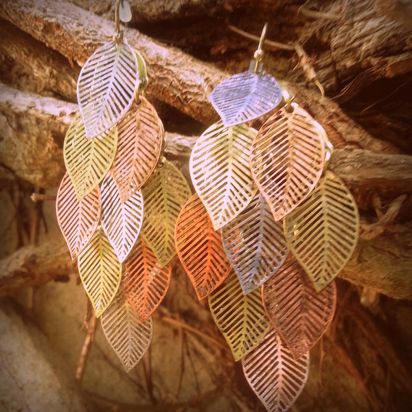 Shaved Metal-Art Leaf Chandelier