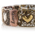 Zippered Hearts 'Positive Hug' Metallic Plates stretch Bracelet