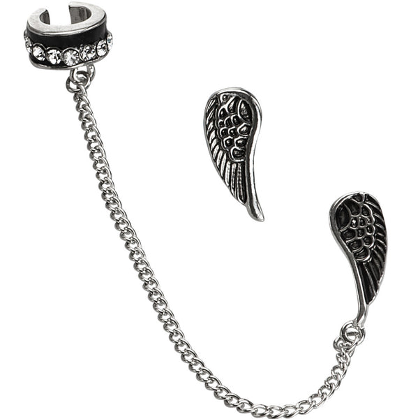 'Winging It' No-Piercing Cuff Ear Candy - Mirrored Silver