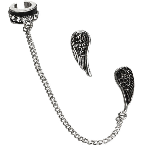 'Winging It' No-Piercing Cuff Ear Candy - Mirrored Silver