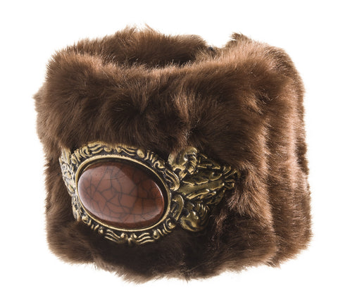 'Regal Dragon Eye' Fur Wristlet - By PearlPerri