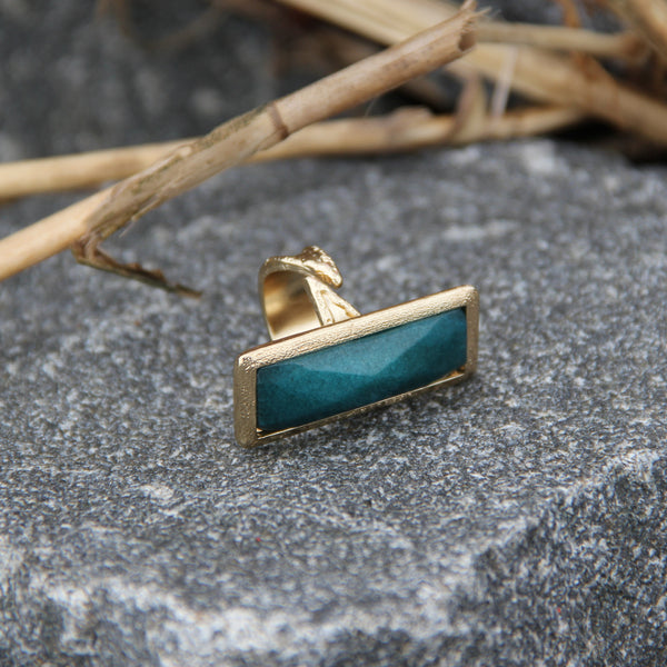 Blue Onyx Slab Ring